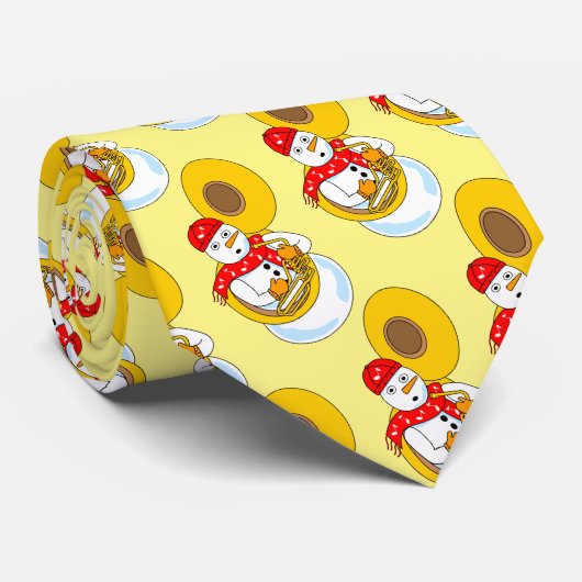 Tuba Snowman Krawatte (Gerollt)