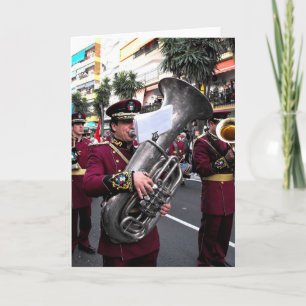 Tuba spielen an Palmsonntag, Marbella Feiertagskarte