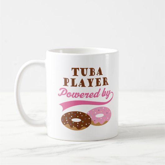 Tuba-Spieler-lustiges Geschenk Kaffeetasse (Links)