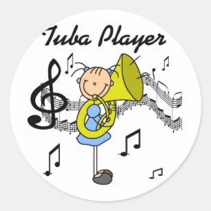 Tuba-Spieler T-Shirts und Geschenke Runder Aufkleber