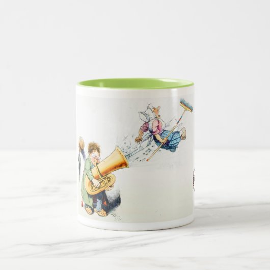 Tuba-Spieler-Tasse Zweifarbige Tasse (Mittel)