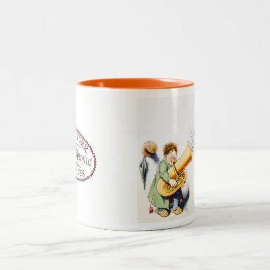 Tuba-Spieler-Tasse Zweifarbige Tasse (Mittel)