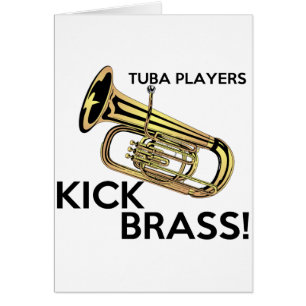 Tuba-Spieler-Tritt-Messing