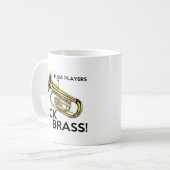Tuba-Spieler-Tritt-Messing Kaffeetasse (Vorderseite Links)