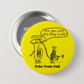 Tuba Tesla Coil Pinback Button (Vorne & Hinten)