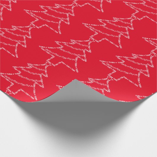 Tuba Text Christmas Tree Geschenkpapier (Ecke)