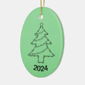 Tuba Text Christmas Tree Keramik Ornament (Links)