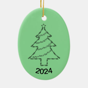 Tuba Text Christmas Tree Keramik Ornament