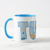 Tuba Text Pattern Abstrakte Kunstmusik Geschenk Tasse (Links)