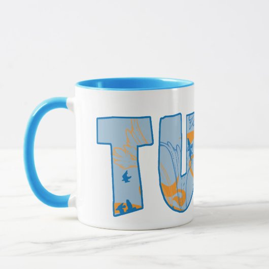 Tuba Text Pattern Abstrakte Kunstmusik Geschenk Tasse (Links)