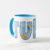 Tuba Text Pattern Abstrakte Kunstmusik Geschenk Tasse (Vorderseite Links)