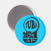 TUBA , Tuba Player Magnet (Vorderseite/Rückseite)