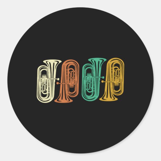 Tuba Tubist Music Tuba Player Marching Band Tuba Runder Aufkleber (Vorderseite)