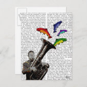 Tuba und Fisch Postkarte (Vorne/Hinten)