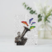 Tuba und Fisch Postkarte (Stehend Vorderseite)