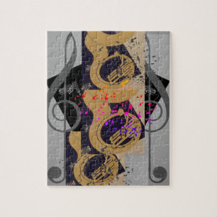 Tuba und Musiknoten Puzzle