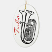 Tuba-Verzierung - Oval Keramikornament (Links)