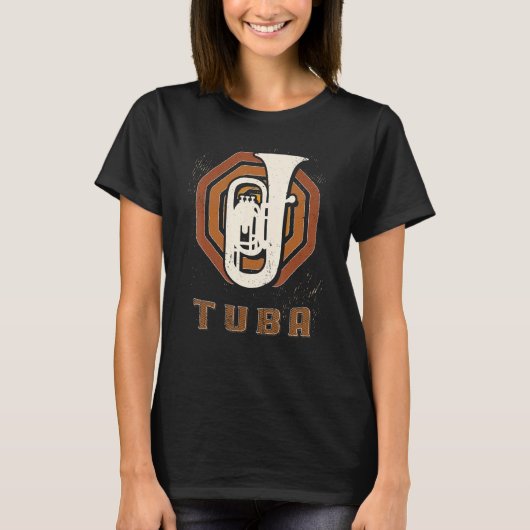 Tuba Vintage Retro Classic Music Love T-Shirt (Vorderseite)