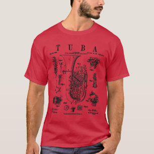 Tuba Vintages Patent Tubaist Tubist Zeichnend Prin T-Shirt
