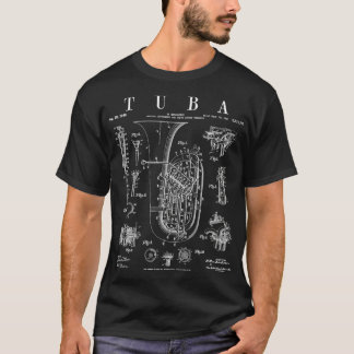 Tuba Vintages Patent Tubaist Tubist Zeichnend Prin T-Shirt