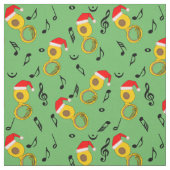 Tuba Weihnachtsmannmütze Musiknotens Pattern Stoff (Muster)
