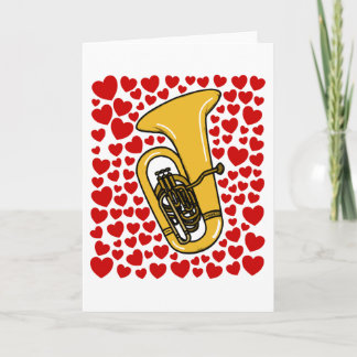 Tuba With Hearts Valentines Anniversary Card Feiertagskarte