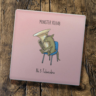 Tubacabra Tuba-Spieler Chupacabra Wortspiel Kunstw Glasuntersetzer