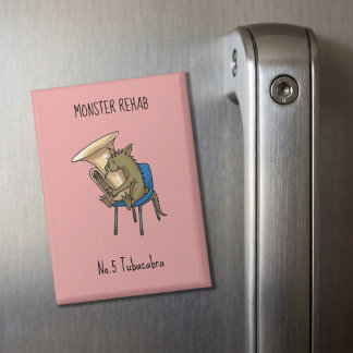 Tubacabra Tuba-Spieler Chupacabra Wortspiel Kunstw Magnet
