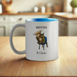 Tubacabra Tuba-Spieler Chupacabra Wortspiel-Kunstw Zweifarbige Tasse