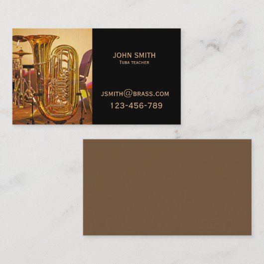 Tubamessinglehrer oder -tutor visitenkarte (Vorne/Hinten)
