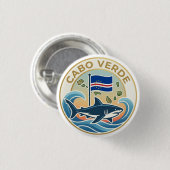 Tubarões Azuis - Cabo Verde Button (Vorne & Hinten)