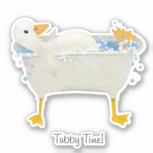 Tubby Time! Ente entspannt sich in einer webfüßige Aufkleber
