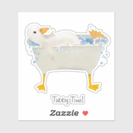 Tubby Time! Ente entspannt sich in einer webfüßige Aufkleber