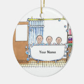 Tube Time - Drei Kinder Keramikornament (Links)