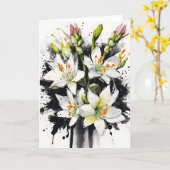 Tuberose - Aquarellblumen Karte (Gelbe Blume)