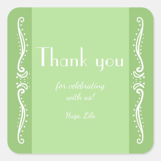 Tuberose Blätter Personalisierte Party Stickers (Vorderseite)