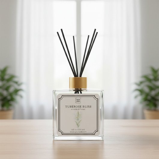 Tuberose Floral Aroma Diffuser Label Quadratischer Aufkleber