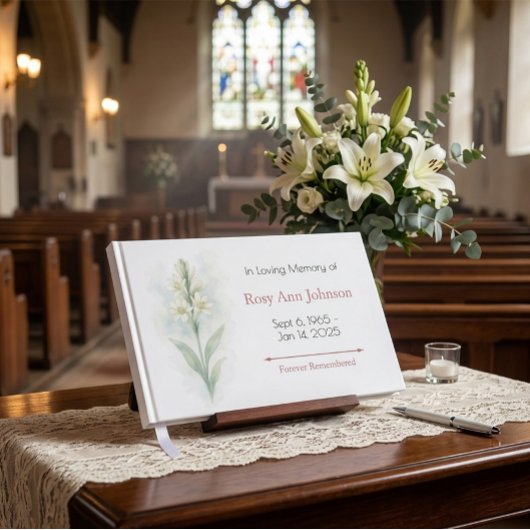 Tuberose Funeral Guest Book - In Love Memory Gästebuch