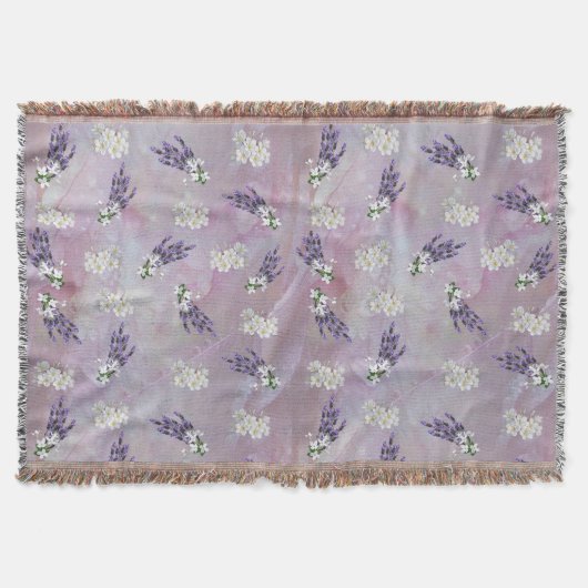 Tuberose & Lavender Blooms auf Rose Blüten Decke (Vorderseite)