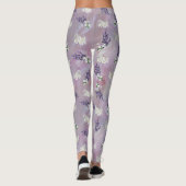 Tuberose & Lavender Blooms auf Rose Blüten Leggings (Rückseite)
