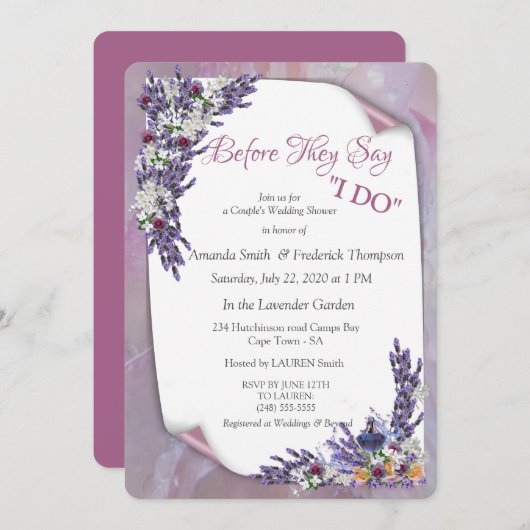 Tuberose & Lavender Blooms Einladung (Vorne/Hinten)