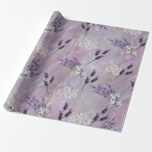 Tuberose & Lavender Blooms Geschenkpapier (Ungerollt)
