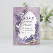 Tuberose & Lavender Blooms RSVP Karte (Stehend Vorderseite)