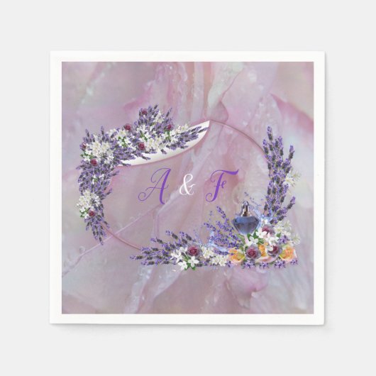 Tuberose & Lavender Blooms Serviette (Vorderseite)