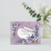 Tuberose & Lavender Blooms Vielen Dank Ankündigungspostkarte (Stehend Vorderseite)