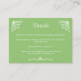 Tuberose Personalisierte Hochzeitsdetails Einschli Begleitkarte