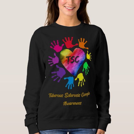 Tuberöse Sklerose Komplex Awareness Hands Sweatshirt (Vorderseite)