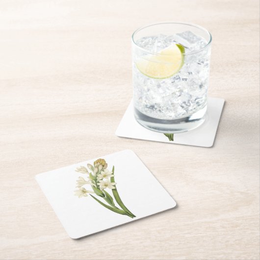 tuberose(Tuberosa sp.) von Redouté Rechteckiger Pappuntersetzer (Vor Ort)