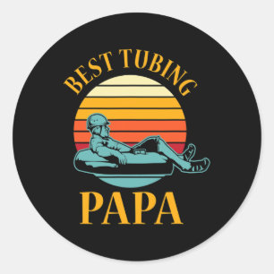 Tubing Papa River Tube Boat Water Snow Lake Runder Aufkleber