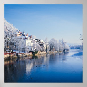Tübingen, Deutschland nach Schneefall Poster